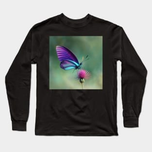 A pretty Butterfly sitting on a flower Long Sleeve T-Shirt